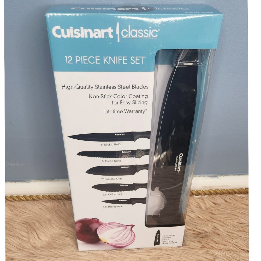 NIB Cuisinart Classic 12 Piece Ceramic Coated Cutlery Knife Set